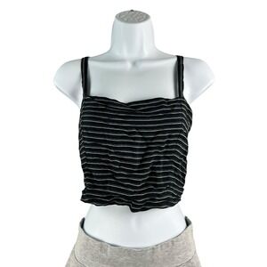 Faithfull The Brand Crop Top Womens Size 6 Black Square Neckline‎ Retro